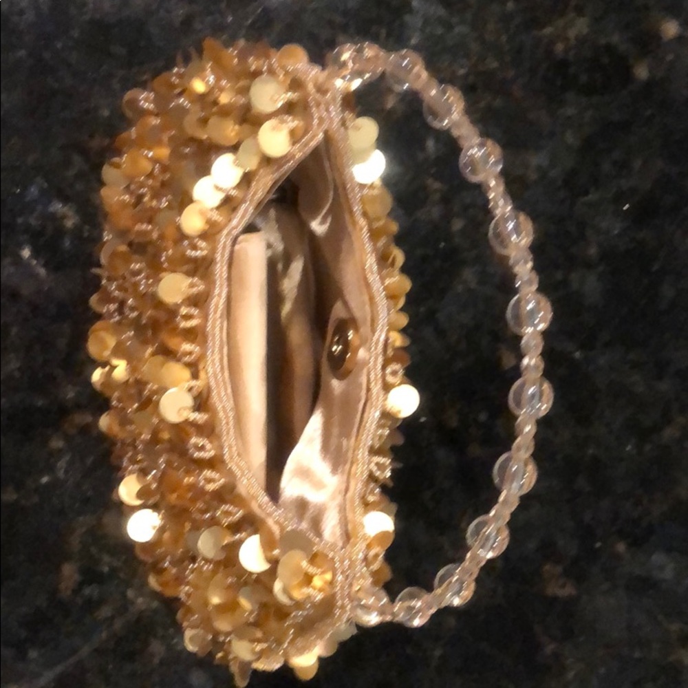 Gold beaded evening bag - Picture 5 of 8